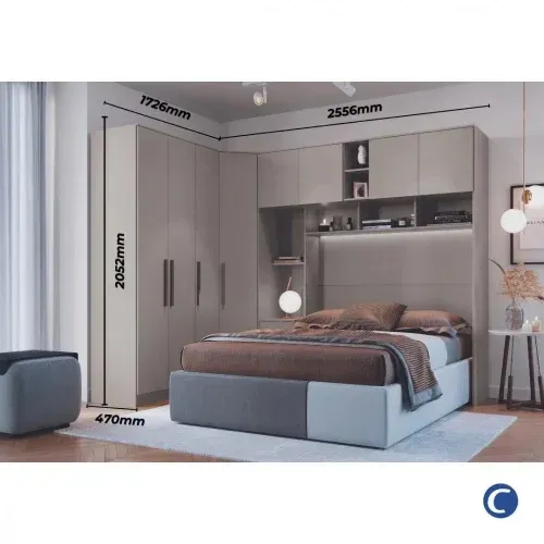 Guarda roupa modulado cinza 