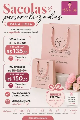 Sacolas personalizadas para loja