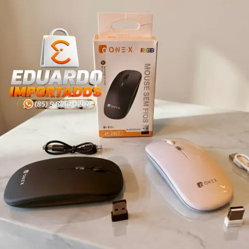 Mouse Sem Fio Bluetooth e Wireless USB Recarregável ONE.X - RGB
