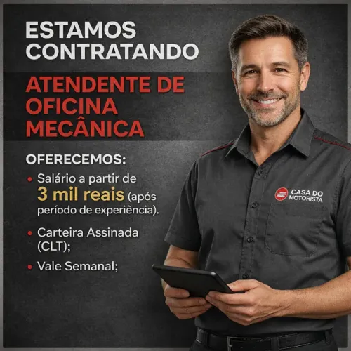 ATENDENTE DE OFICINA MECÂNICA - VAGA DE EMPREGO