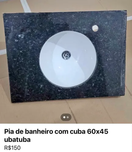 Pia banheiro com Cuba 60x45 