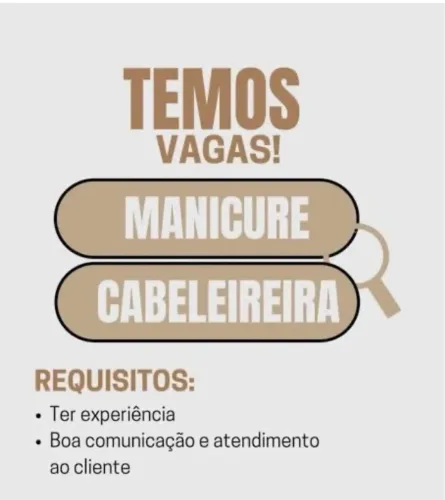 Vaga manicure e cabeleira