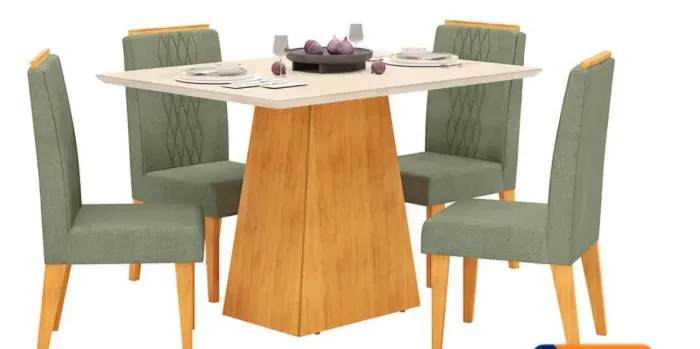 Mesa de jantar de 4 cadeiras