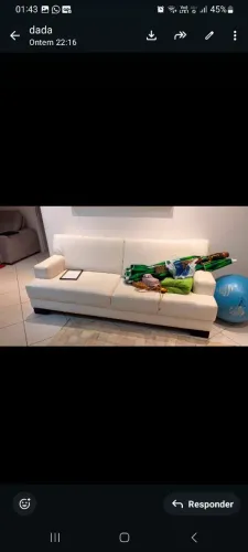 Sofa couro branco