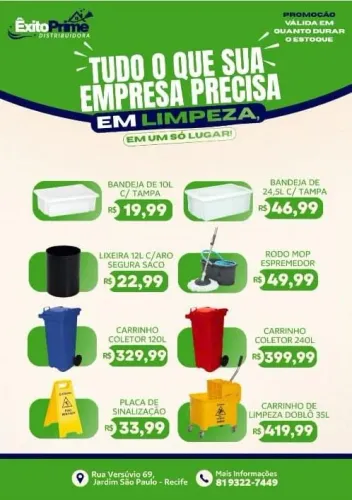 Promoção produtos de limpeza