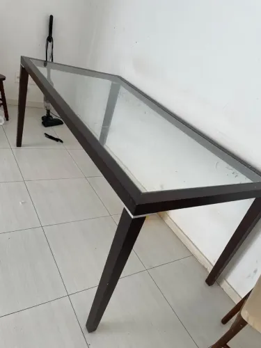 Mesa de jantar de vidro 