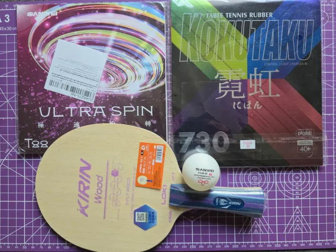 Raquete Profissional - Loki K1T + Kokutaku 730 Tokyo Rosa + T88 Ultra Spin