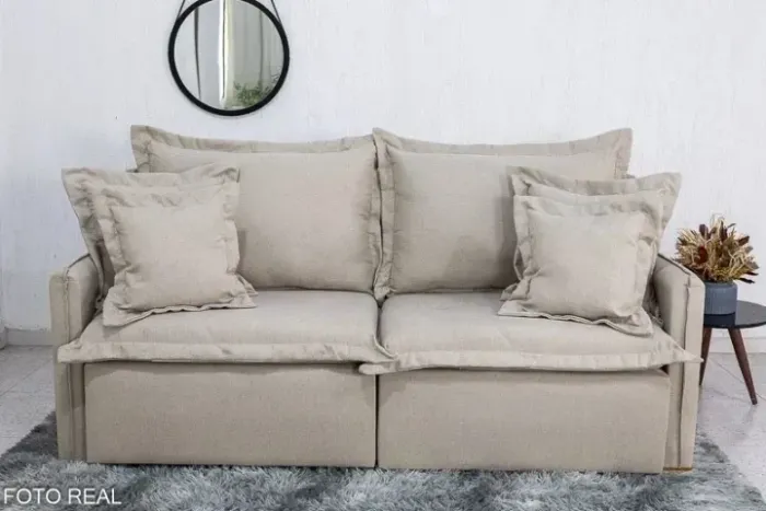 Sofá Cama Linho 3 Lugares Entrega Rápida