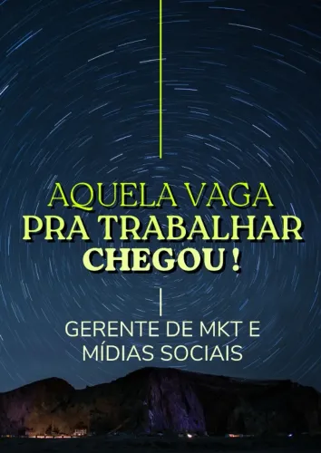 VAGA GER. MKT E MÍDIAS SOCIAIS COM OPORTUNIDADE DE CRESCIMENTO