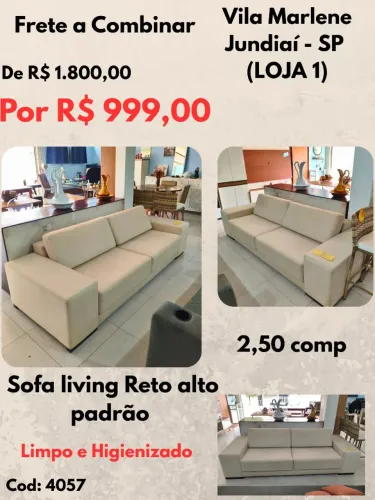 Sofá living Reto alto padrão