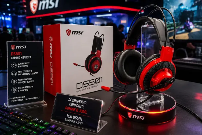 Headset Gamer MSI Ds501 (Acessório novo Caixa lacrada)<br>MSI.