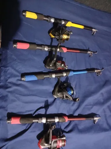 Vara de pesca com molinete