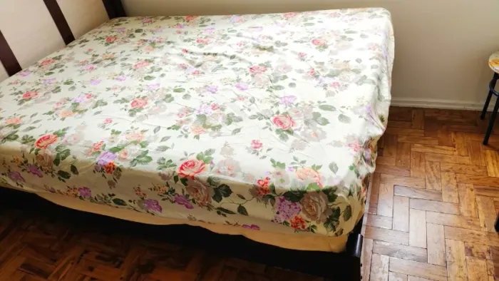 Cama de casal de metal + colchão Ortobom casal de alta densidade
