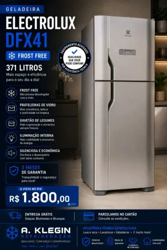 Vendo geladeira electrolux dfx41 duplex inox, entrego com garantia