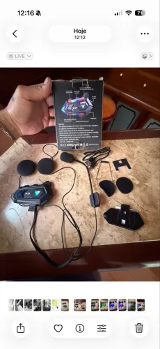Fone de Ouvido Bluetooth Y20 Capacete Moto