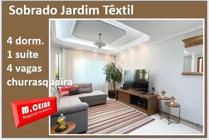 Sobrado para venda com 190 m² , 4 dorm sendo 1 suite -Jardim Textil - São Paulo