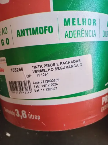 Tinta demarcação vermelho segurança elit