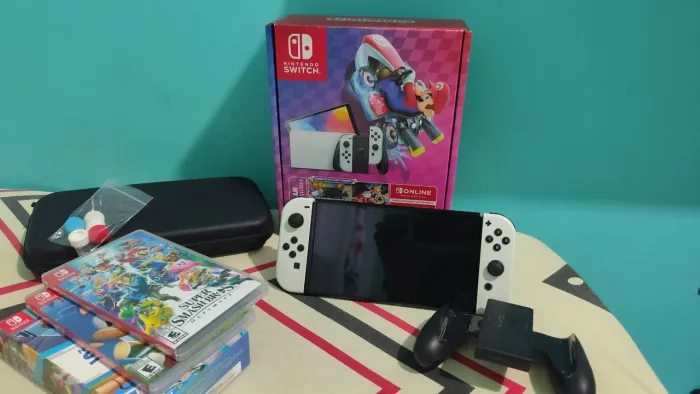 Nitendo switch OLED com tudo original + jogos e etc