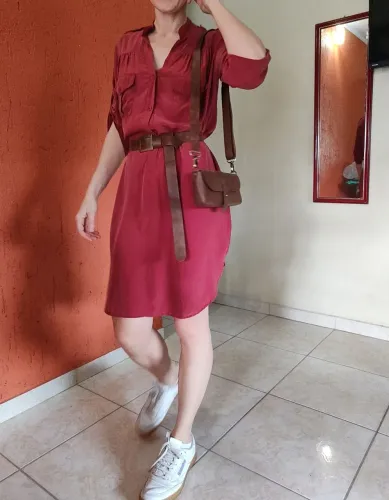 vestido chemise m.officer seda pura