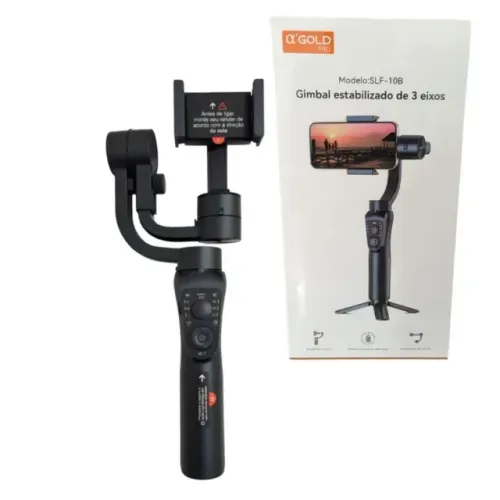 [Novo] Gimbal Profissional Celular Vertical Horizontal Estabilizado Preto