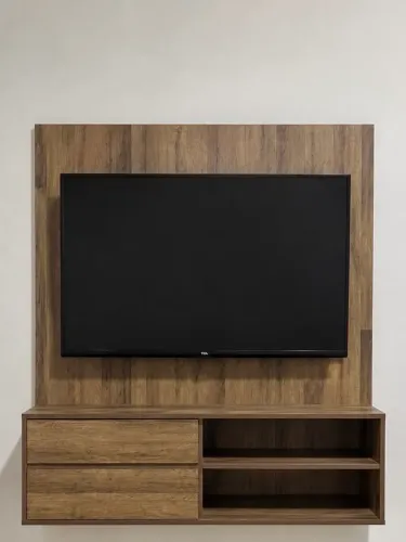 Painel para TV com Rack Suspenso, Gavetas e Nichos