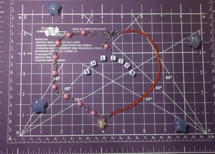 Colar titi| variação rosa e laranja