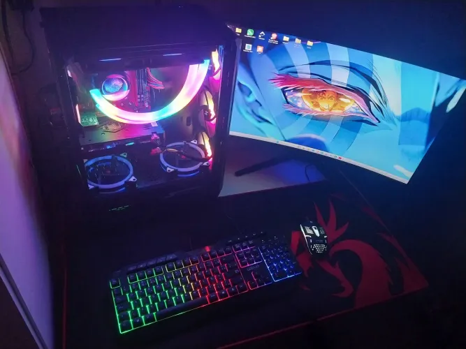 PC Gamer Completo Ryzen 7 + Monitor 27" Curvo + Periféricos