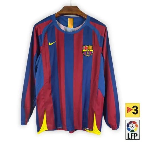 CAMISA BARCELONA RETRÔ 05/06 I - MASCULINA MANGA LONGA Nova Importada