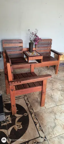 Conjunto de namoradeira rústico 