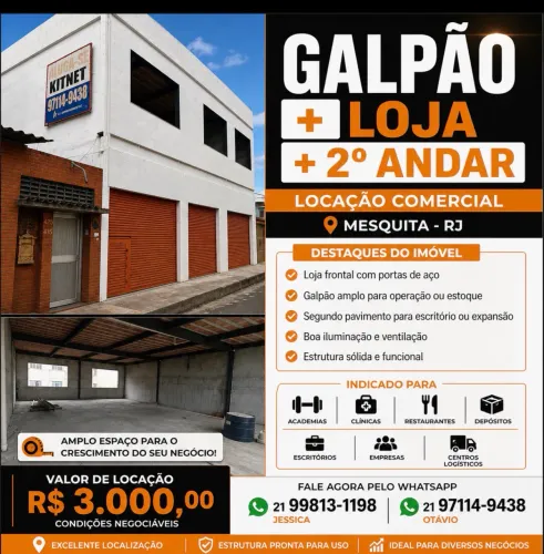 LOJA + ESTOQUE + GALPÃO