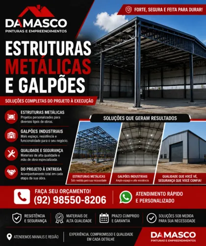 Estruturas Metálicas, Telhados Residencias e Galpões Industriais - Damasco
