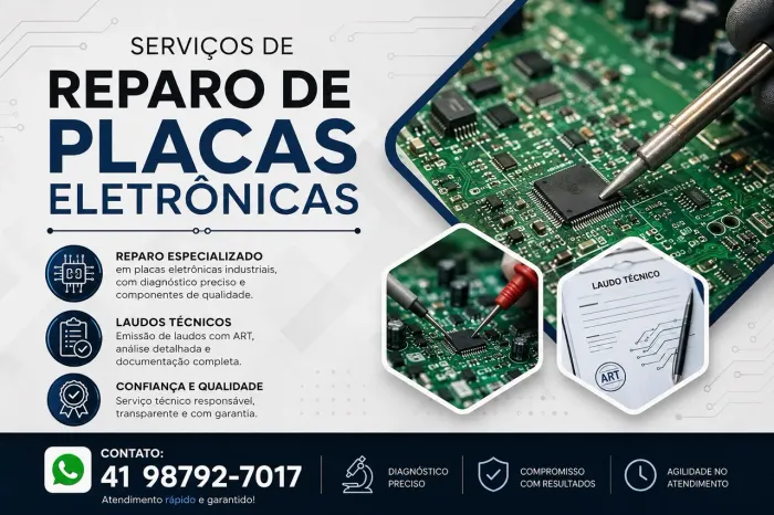 ? REPARO DE PLACAS ELETRÔNICAS E LAUDOS TÉCNICOS