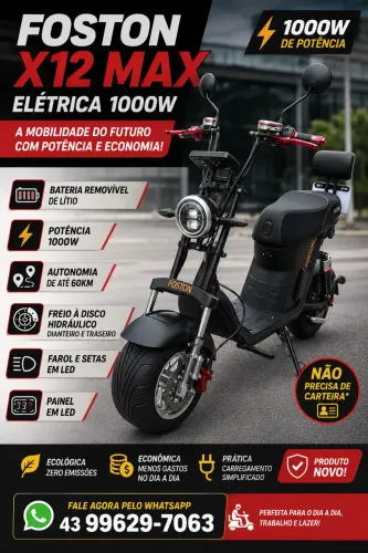 ? Foston X12 Max Elétrica 1000W - Nova! ?