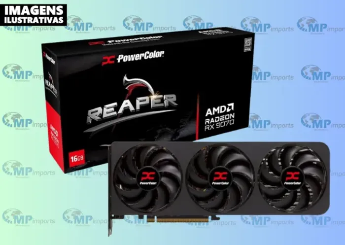 Loja MP Imports: Placa de Vídeo PowerColor Reaper AMD Radeon RX 9070 XT 16GB GDDR6