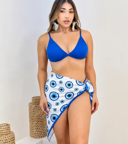 Lenço pareó olho grego 90cmx90cm