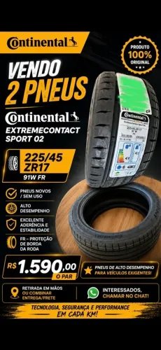 Kit com 2 Pneus Continental ExtremeContact Sport 02 225/45 ZR17 W91