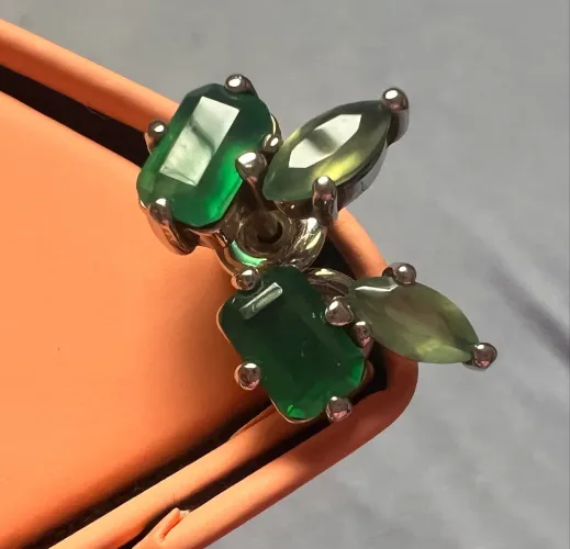 Brinco Vivara em prata Ágata e Calcedônia 