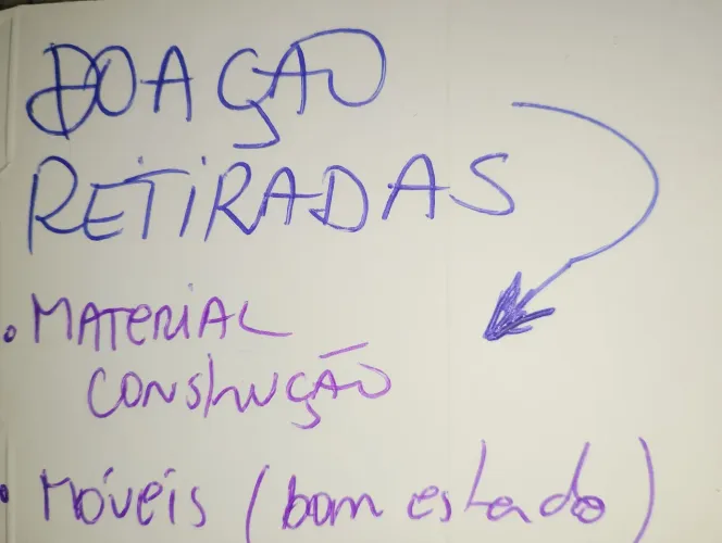Recebo doações| Retiro