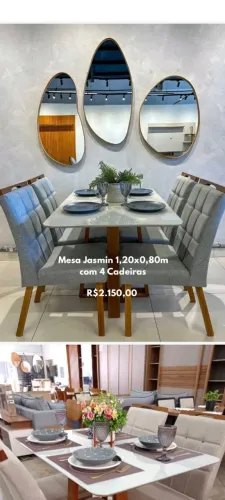 Mesa jasmim 4 cadeiras