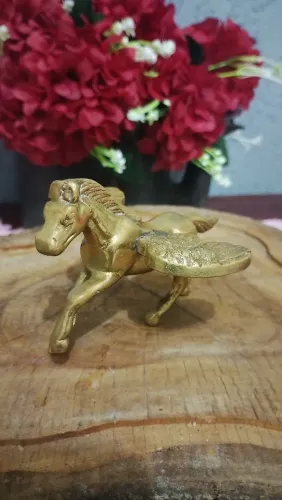 Linda Miniatura Cavalo Alado Pégaso em Bronze Maciço 