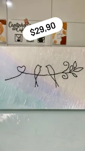 QUADROS TAMANHO A4 MINIMALISTA BORDADOS A MÃO