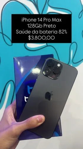 iPhone 14 Pro Max 128Gb Preto / Saúde da bateria 82% / Aparelho em perfeitas condições