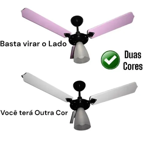 3 Hélices Bicolor (Duas cores) Ventilador de Teto <br>3 de duas cores) para Ventilador de 3