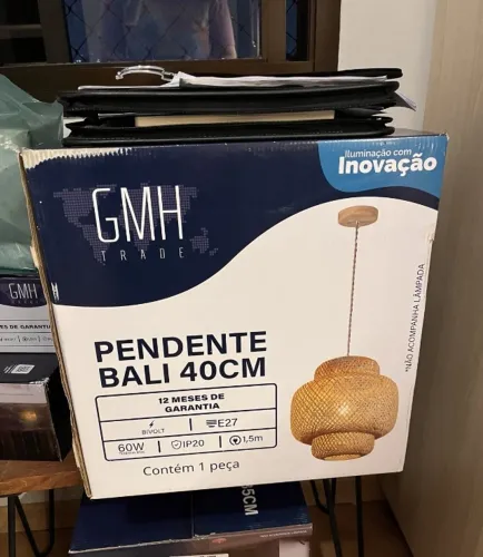 Pendente Bali 40cm de palha até 60W