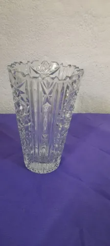 Vaso Decorativo em Vidro Trabalhado / Cristal lapidado 7mm