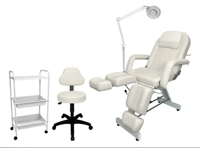 Kit Maca Fixa Podologia Spa Reforçada Mocho Carrinho Lupa