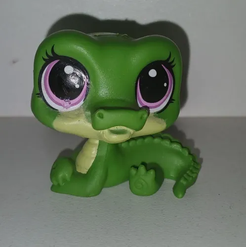 BONECO MINIATURA LPS LITTLEST PET SHOP CROCODILO JACARE DEITADO ORIGINAL