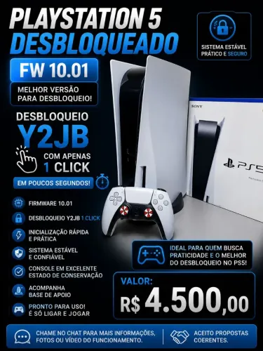 Ps5 10.01 desbloqueado, melhor versão de desbloqueio