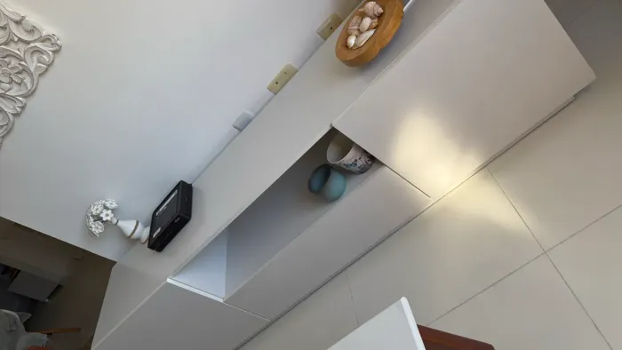 Rack MDF branco com gavetas e portas TOK STOK