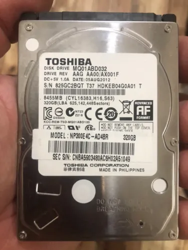 HD de 320GB Toshiba 2.5